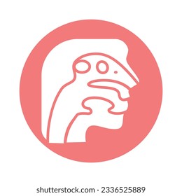 Icono de línea de color de sinusitis. Elemento vector aislado. Pictograma de esquema para página web, aplicación móvil, promoción