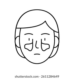 sinusitis disease line icon vector. sinusitis disease sign. isolated contour symbol black illustration
