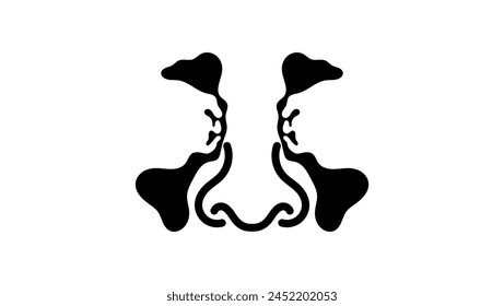 sinusitis emblem, black isolated silhouette