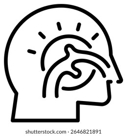 Sinusitis Icon Line Ilustración vectorial
