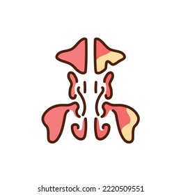 Sinusitis in the sinus color line icon. Pictogram for web page, mobile app, promo.