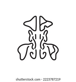 Sinusitis in der Sinus-Farblinie Symbol. Piktogramm für die Webseite
