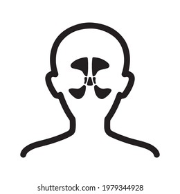 Sinusitis, sinus problems icon, vector and glyph