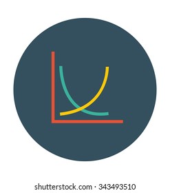 Sinusoid Graph Colored Vector Icon 