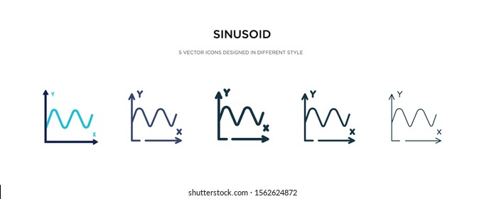 sinusoid icon in different style vector illustration. two colored and black sinusoid vector icons designed in filled, outline, line and stroke style can be used for web, mobile, ui