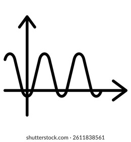 sinusoid icon Simple outline vector logo