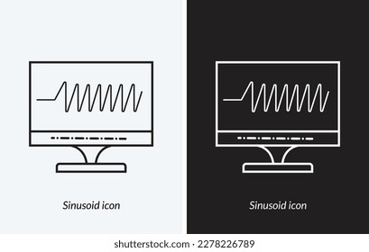 Sinusoid icon. style design isolated on white background