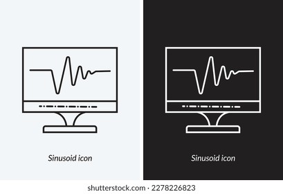 Sinusoid icon. style design isolated on white background