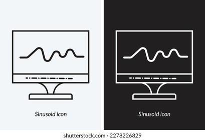 Icono sinusoide. diseño de estilo aislado en fondo blanco