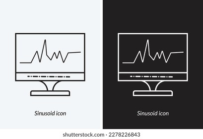 Icono sinusoide. diseño de estilo aislado en fondo blanco