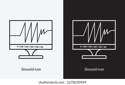 Sinusoid icon. style design isolated on white background