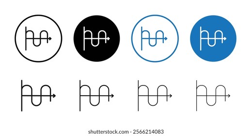 sinusoid icon Symbol mark in filled style