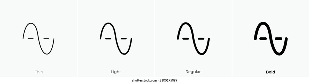 sinusoid icon. Thin, Light Regular And Bold style design isolated on white background