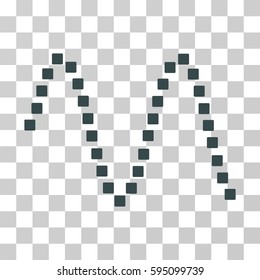 Sinusoid icon. Vector illustration style is flat iconic symbol, soft blue color, transparent background. Designed for web and software interfaces.