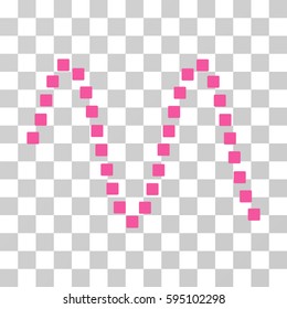 Sinusoid icon. Vector illustration style is flat iconic symbol, pink color, transparent background. Designed for web and software interfaces.
