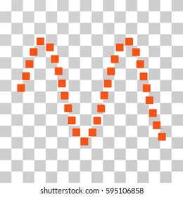 Sinusoid icon. Vector illustration style is flat iconic symbol, orange color, transparent background. Designed for web and software interfaces.