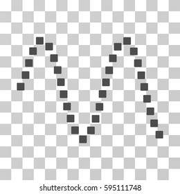 Sinusoid icon. Vector illustration style is flat iconic symbol, gray color, transparent background. Designed for web and software interfaces.