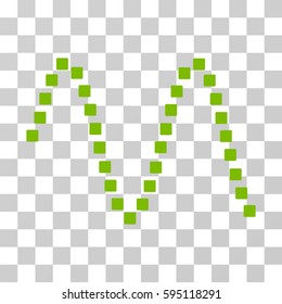 Sinusoid icon. Vector illustration style is flat iconic symbol, eco green color, transparent background. Designed for web and software interfaces.