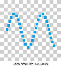 Sinusoid icon. Vector illustration style is flat iconic symbol, blue color, transparent background. Designed for web and software interfaces.
