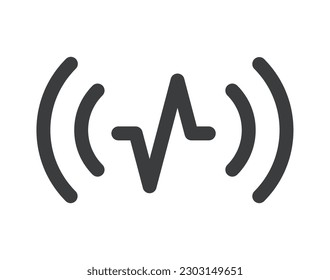 Icono de vector aislado de ondas de sonido sinusoides