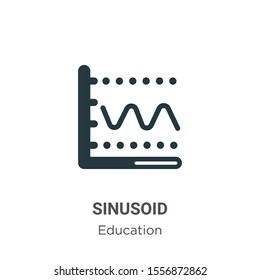 Sinusoid vector icon on white background. Flat vector sinusoid icon symbol sign from modern education collection for mobile concept and web apps design.