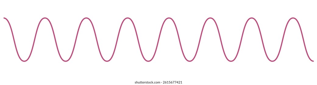 Sinusoid wave signals, scientific periods sine wave. Flat vector illustration isolated on white background.