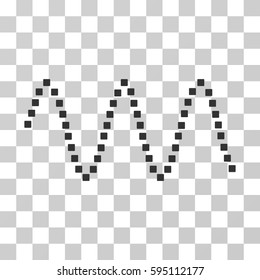 Sinusoid Waves icon. Vector illustration style is flat iconic symbol, gray color, transparent background. Designed for web and software interfaces.