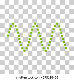 Sinusoid Waves icon. Vector illustration style is flat iconic symbol, eco green color, transparent background. Designed for web and software interfaces.