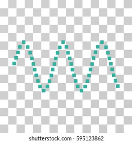 Sinusoid Waves icon. Vector illustration style is flat iconic symbol, cyan color, transparent background. Designed for web and software interfaces.