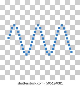 Sinusoid Waves icon. Vector illustration style is flat iconic symbol, cobalt color, transparent background. Designed for web and software interfaces.