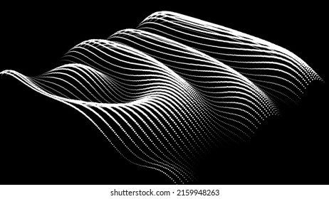 Sinusoidal formula distortion sine wave and waveform. Graph of a 3d function space in three-dimensional coordinates. Science simple detailed volume drip drop background