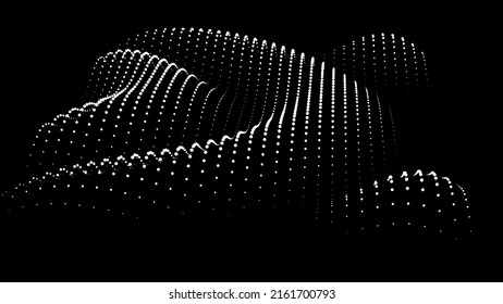 Sinusoidal formula distortion sine wave and waveform. Graph of a 3d function space in three-dimensional coordinates. Science simple detailed volume drip drop background