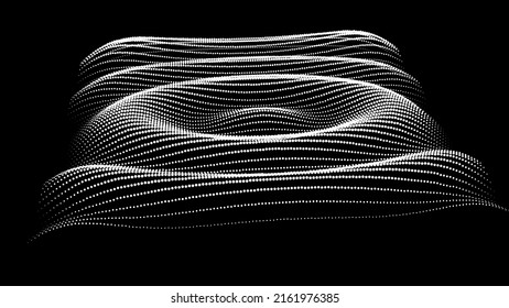 Sinusoidal formula distortion sine wave and waveform. Graph of a 3d function space in three-dimensional coordinates. Science simple detailed volume drip drop background