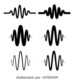 sinusoidal sound wave black symbol vector