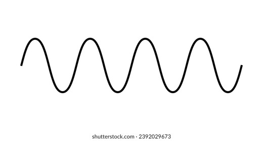 Sinusoidal wave signals. Parts of a wave. Scientific resources for teachers and students. Vector illustration isolated on white background.