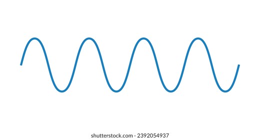 Sinusoidal wave signals. Parts of a wave. Scientific resources for teachers and students. Vector illustration isolated on white background.