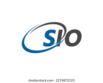 SIO letter creative modern elegant swoosh logo design
