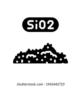 sio2 semiconductor manufacturing glyph icon vector. sio2 semiconductor manufacturing sign. isolated contour symbol black illustration