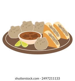 Siomay Indonesian Traditional Dumplings illustration