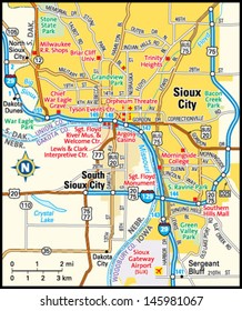 Sioux City, Iowa Area Map