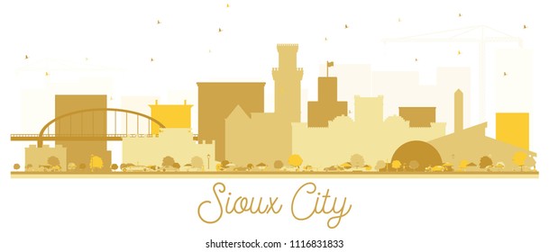 Sioux City skyline Golden silhouette. Vector illustration.