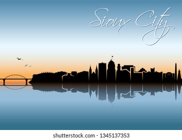 Sioux City skyline - Iowa - United States of America, USA - vector illustration