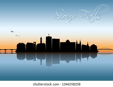 Sioux Falls skyline - South Dakota, United States of America, USA - vector illustration