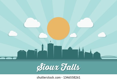 Sioux Falls skyline - South Dakota, United States of America, USA - vector illustration