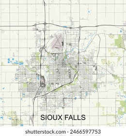 Sioux Falls, Dakota del Sur, Estados Unidos mapa 