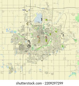 Sioux Falls South Dakota USA Map