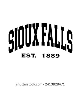 Sioux Falls typography design for tshirt hoodie baseball cap jacket and other uses vector