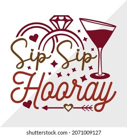 Sip Sip Hooray Printable Vector Illustration