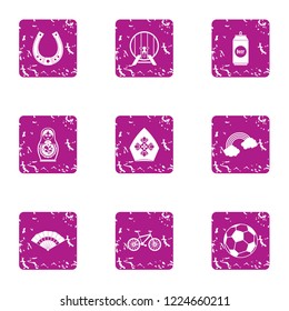 Sip icons set. Grunge set of 9 sip vector icons for web isolated on white background