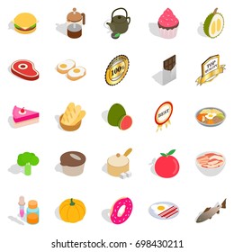 Sip icons set. Isometric set of 25 sip vector icons for web isolated on white background